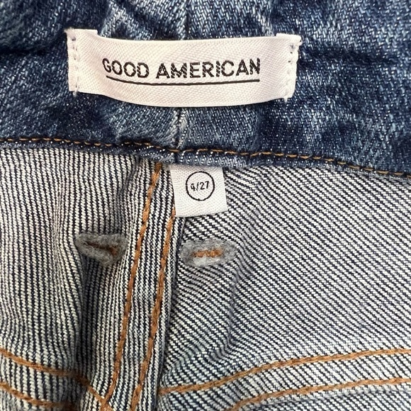 Good American Good Classic Raw Hem High Rise Medium Wash Jeans Size 4 - Picture 4 of 9